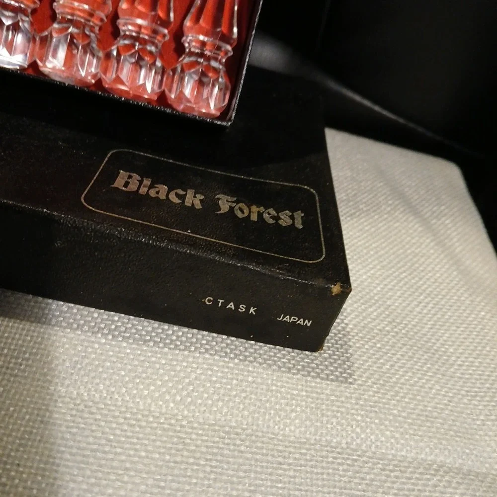 Maxam CTASK Black Forest Vtg MCM Lucite Handle‎ Steak Knives Boxed Set 6